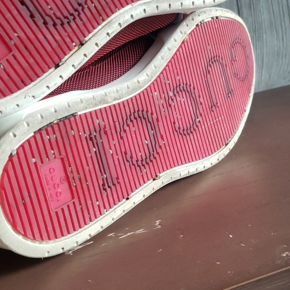 GUCCI RED Canvas Rebound Mid High Top Sneaker - Picture 16 of 16